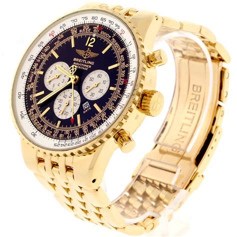 gold breitling watches|breitling navitimer gold price.